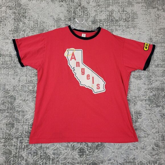 California Angels Shirt Men's XL Red Shohei Ohtani #17 Ringer Baseball MLB - Picture 1 of 10